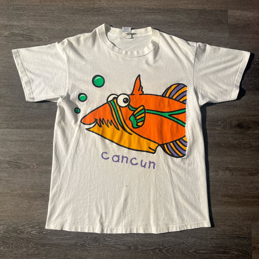 Vintage Cancun double sided fish Tee