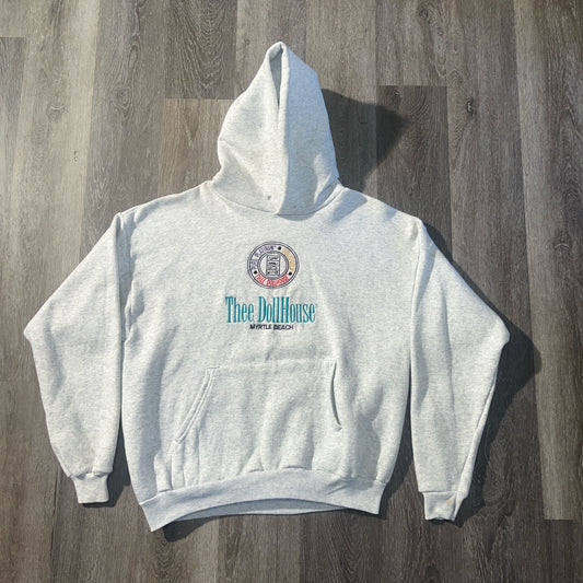 Vintage Thee Dollhouse Myrtle Beach Adult Entertainment Club Embroidered Hoodie